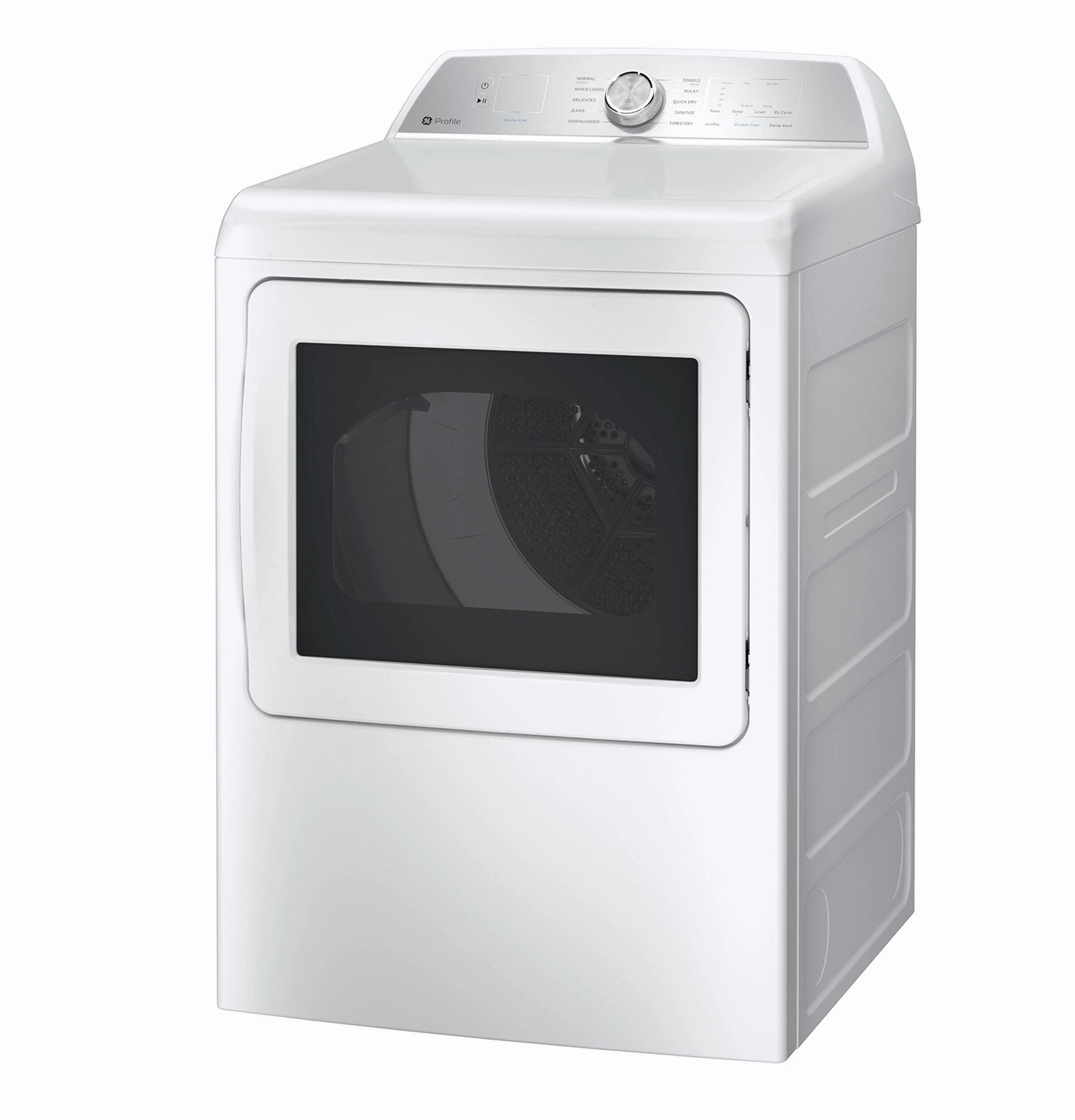 Ge Appliances PTD60EBSRWS Ge Profile&#8482; 7.4 Cu. Ft. Capacity Aluminized Alloy Drum Electric Dryer With Sanitize Cycle And Sensor Dry