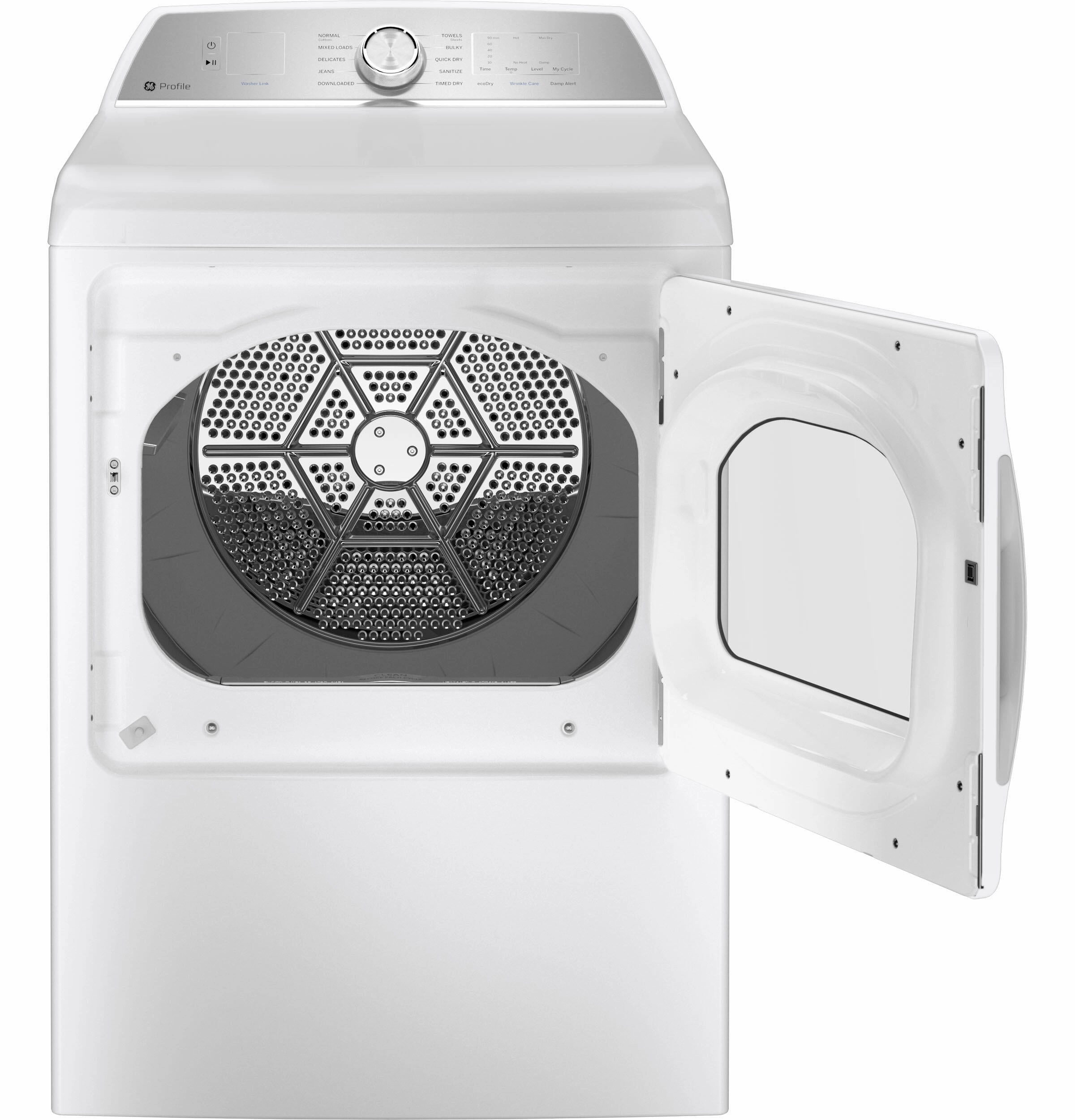 Ge Appliances PTD60GBSRWS Ge Profile&#8482; 7.4 Cu. Ft. Capacity Aluminized Alloy Drum Gas Dryer With Sanitize Cycle And Sensor Dry