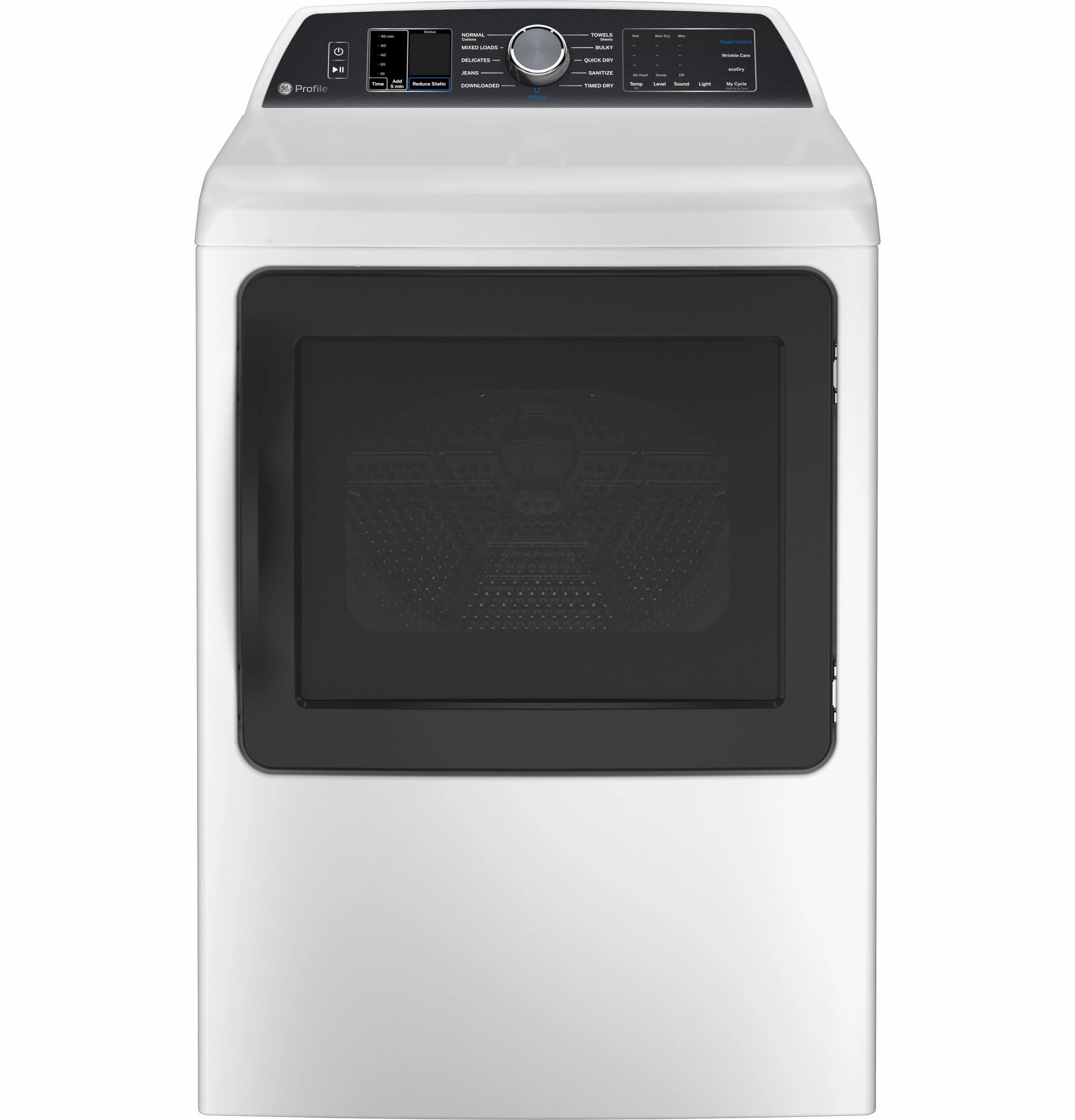 Ge Appliances PTD70EBSTWS Ge Profile&#8482; 7.4 Cu. Ft. Capacity Smart Aluminized Alloy Drum Electric Dryer With Sanitize Cycle And Sensor Dry