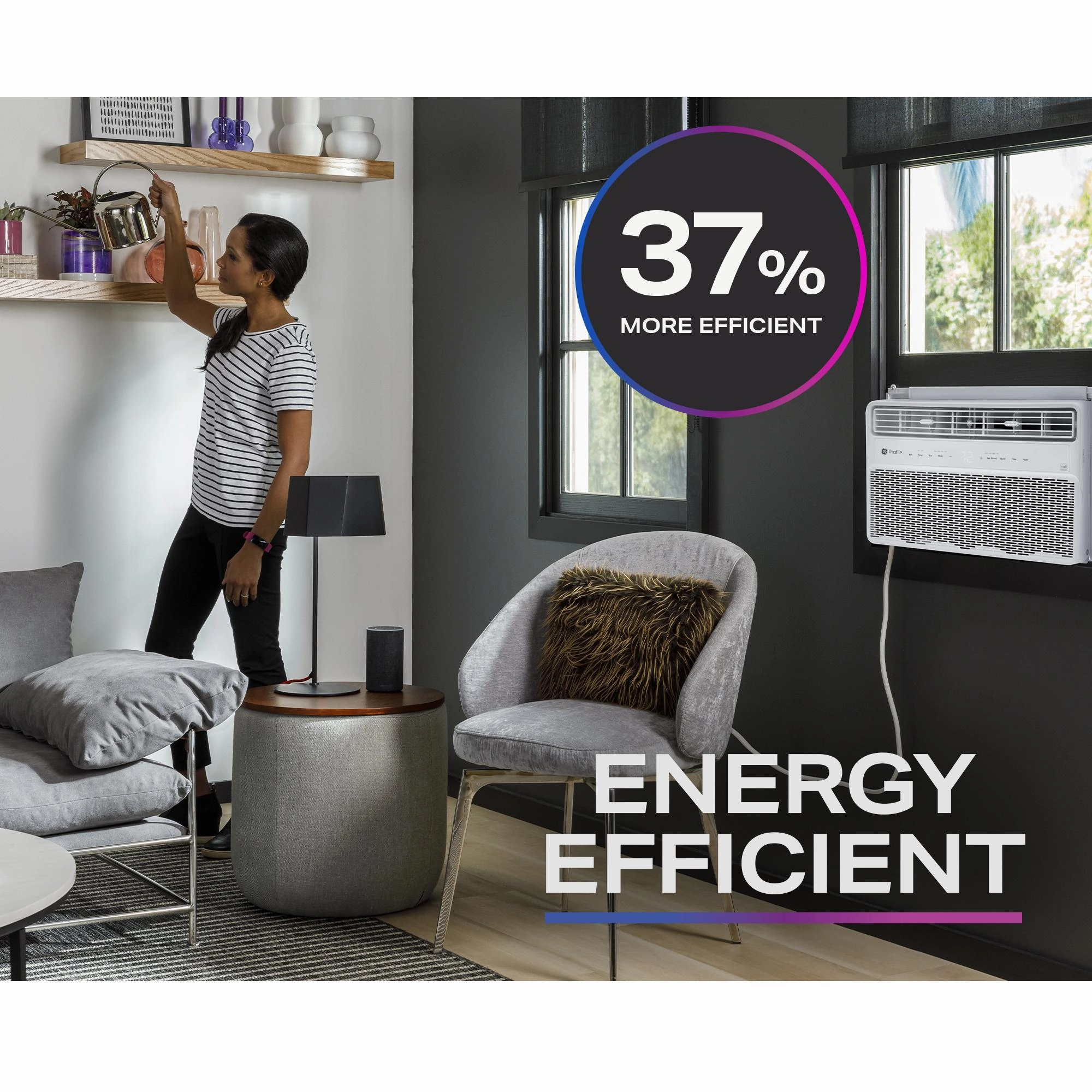 Ge Appliances PWDV08WWF Ge Profile&#8482; Energy Star 8,000 Btu Inverter Smart Ultra Quiet Window Air Conditioner For Medium Rooms Up To 350 Sq. Ft.