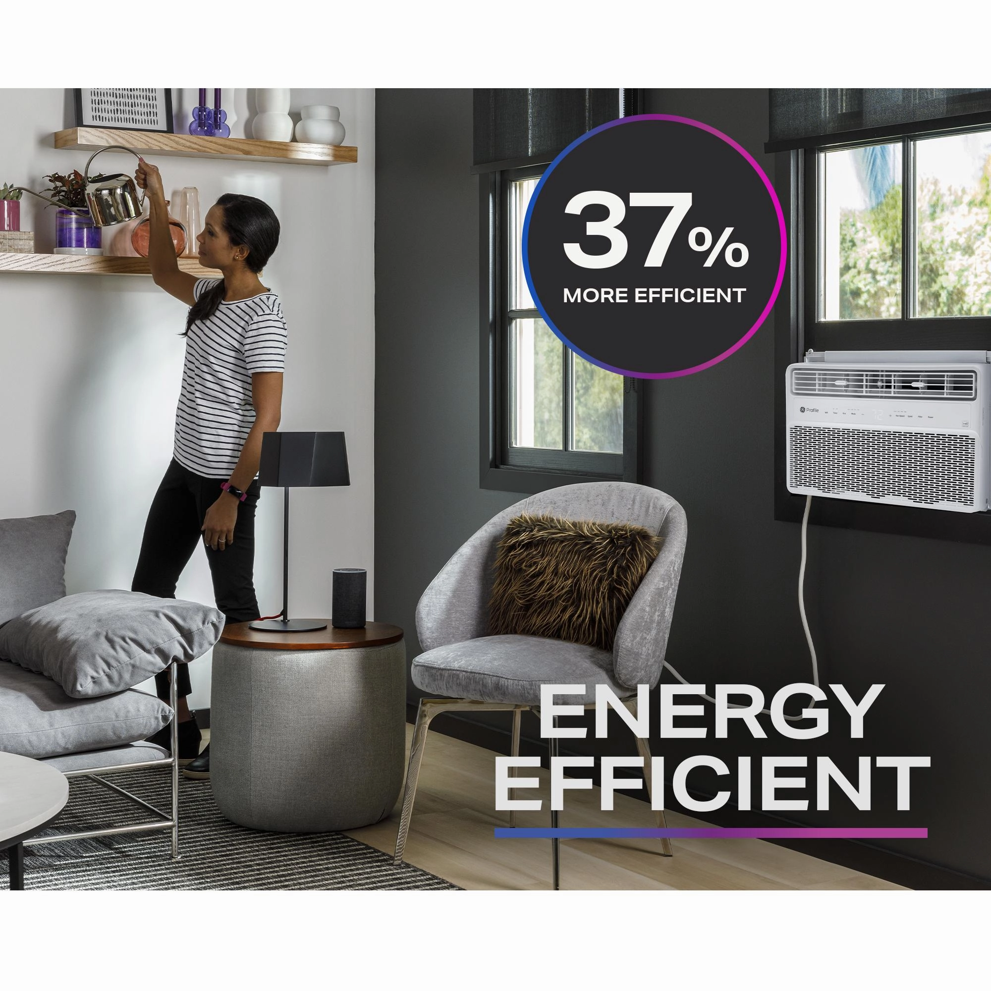 Ge Appliances PWDV12WWF Ge Profile&#8482; Energy Star 12,000 Btu Inverter Smart Ultra Quiet Window Air Conditioner For Large Rooms Up To 550 Sq. Ft.