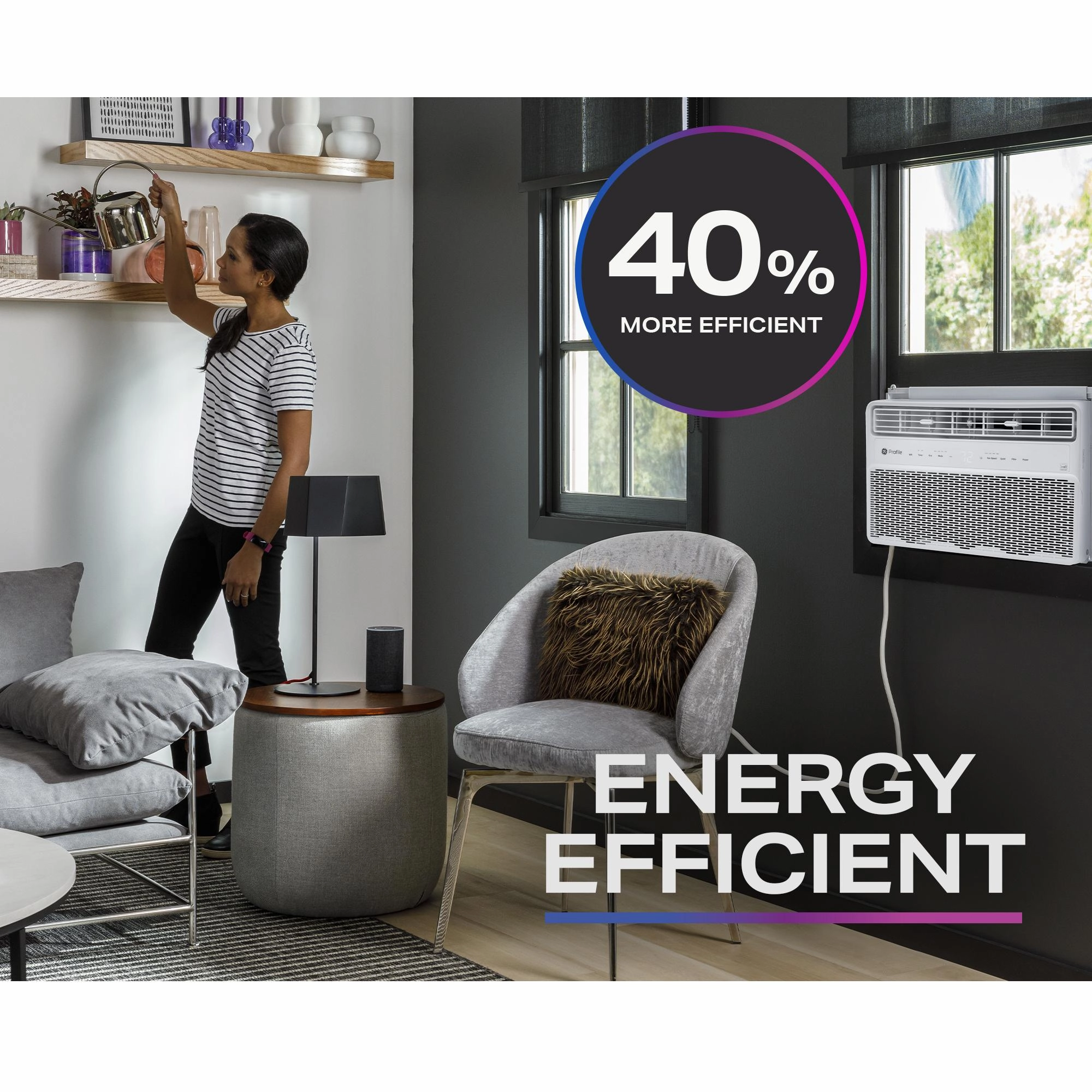 Ge Appliances PWDV14WWF Ge Profile&#8482; Energy Star 14,000 Btu Inverter Smart Ultra Quiet Window Air Conditioner For Large Rooms Up To 700 Sq. Ft.