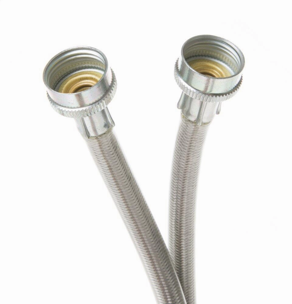 Ge Appliances WX14X10011 Washing Machine Universal 6' Stainless Steel Hoses With 90(Degree) Elbow - 2 Hose Package