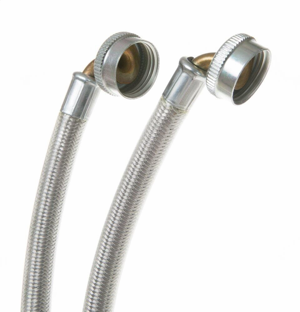 Ge Appliances WX14X10011 Washing Machine Universal 6' Stainless Steel Hoses With 90(Degree) Elbow - 2 Hose Package