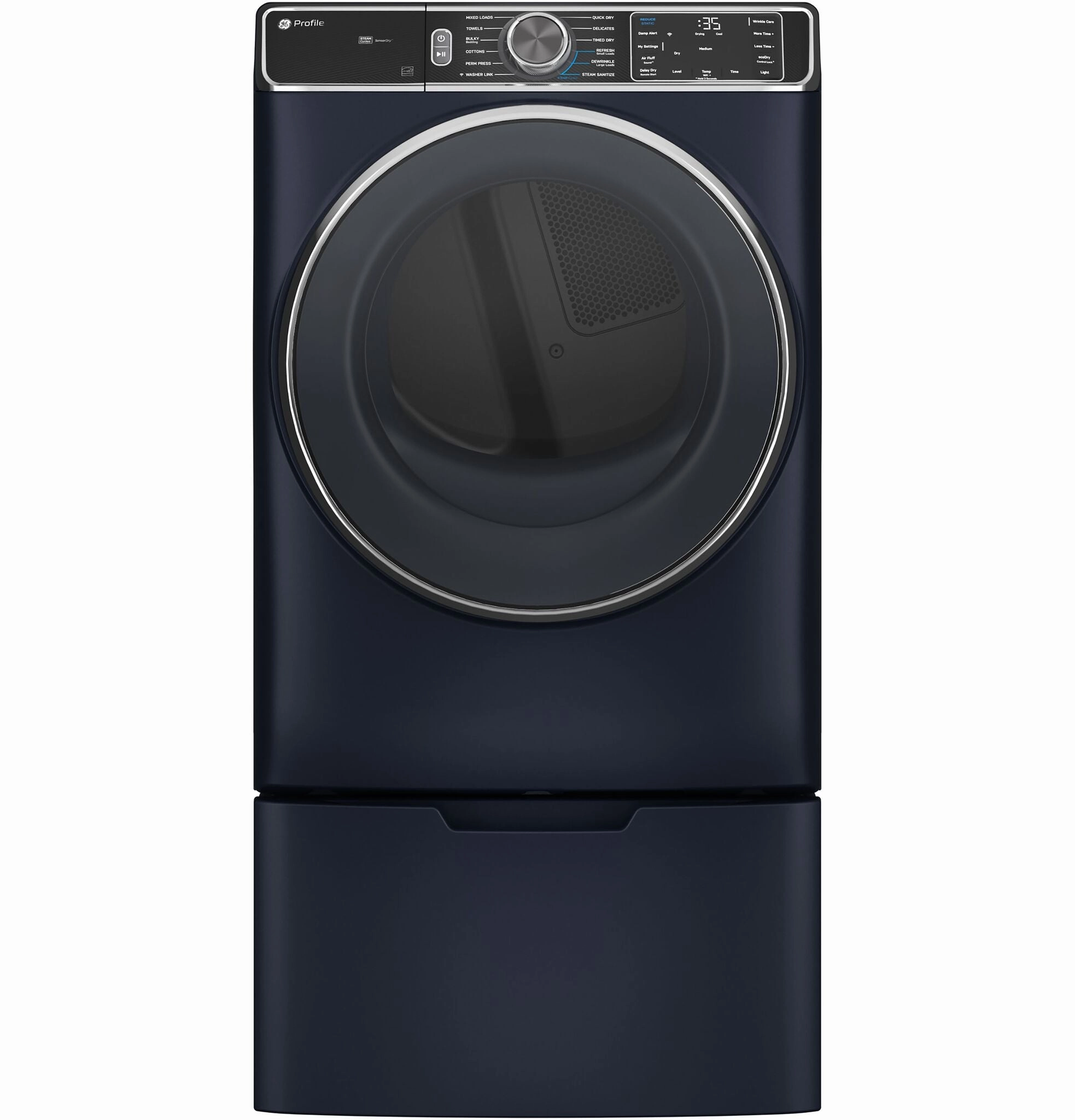 GE Profile Blue Sapphire Smart Steam Front Load Electric Dryer with Sanitize Cycle ( 7.8 cu. ft.) - PFD87ESPVRS