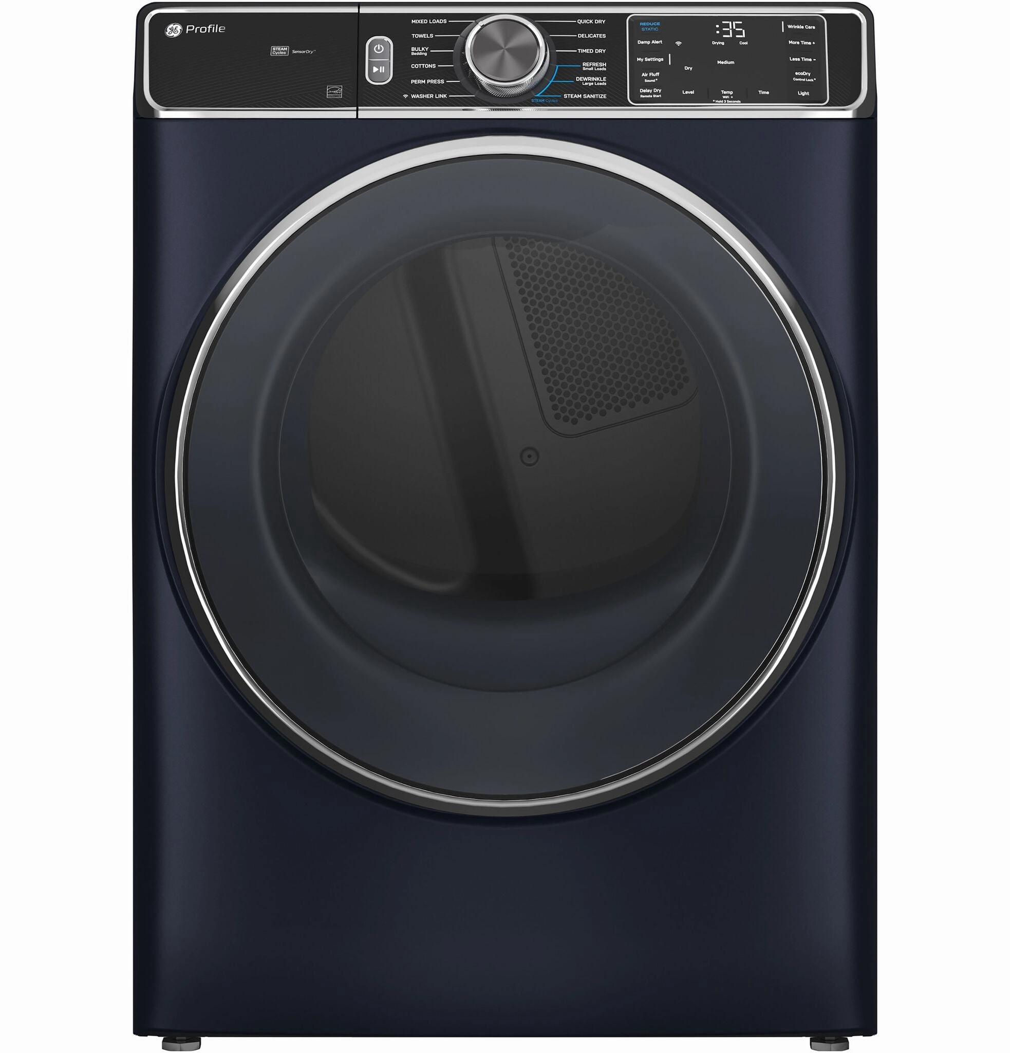 GE Profile Blue Sapphire Smart Steam Front Load Electric Dryer with Sanitize Cycle ( 7.8 cu. ft.) - PFD87ESPVRS