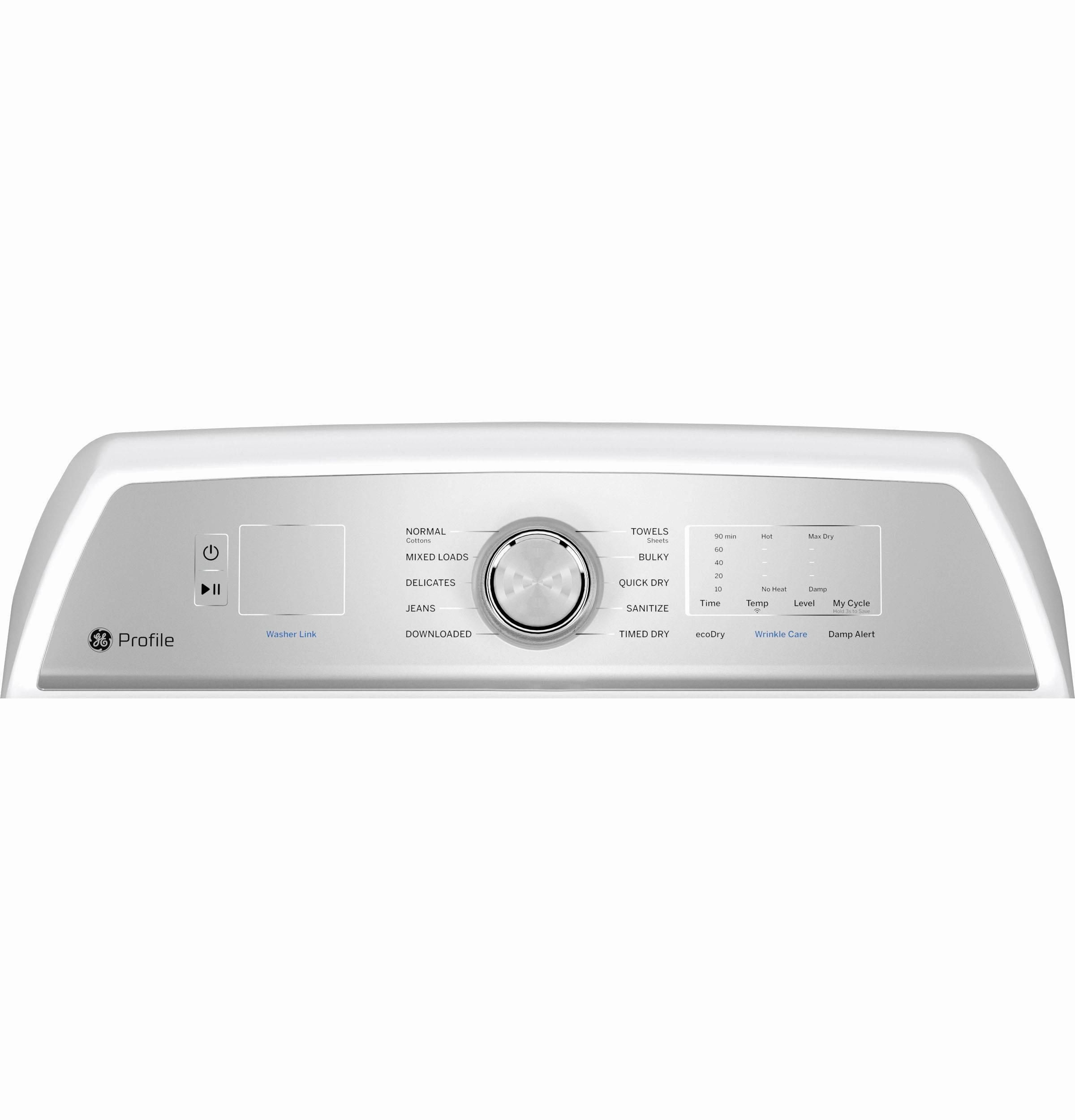 GE Profile(TM) ENERGY STAR(R) 7.4 cu. ft. Capacity aluminized alloy drum Gas Dryer with Sanitize Cycle and Sensor Dry - (PTD60GBSRWS)