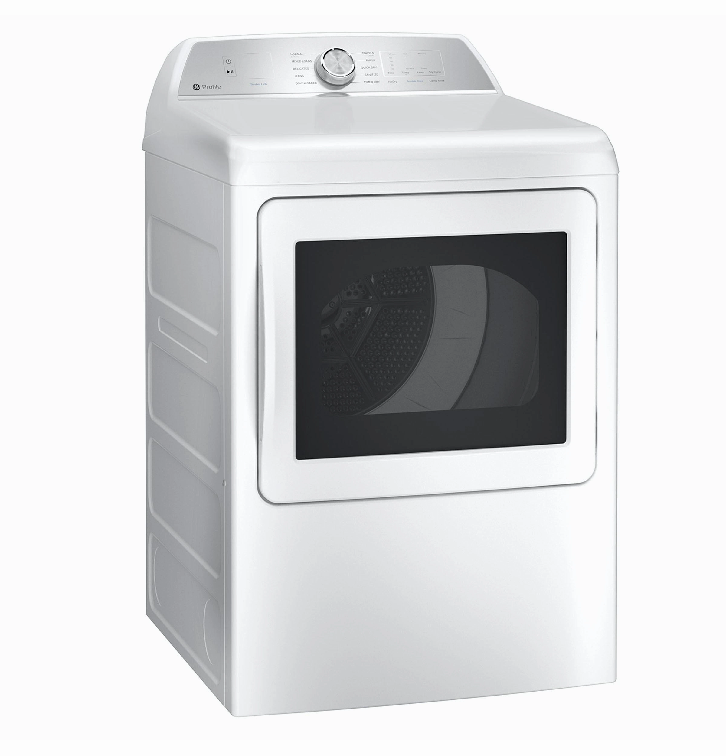 GE Profile(TM) ENERGY STAR(R) 7.4 cu. ft. Capacity aluminized alloy drum Gas Dryer with Sanitize Cycle and Sensor Dry - (PTD60GBSRWS)