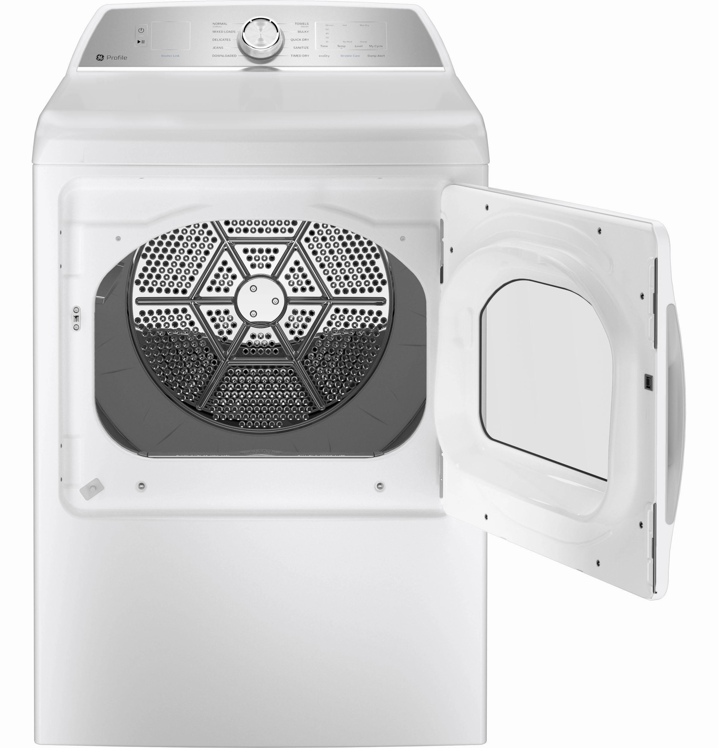 GE Profile(TM) ENERGY STAR(R) 7.4 cu. ft. Capacity aluminized alloy drum Gas Dryer with Sanitize Cycle and Sensor Dry - (PTD60GBSRWS)