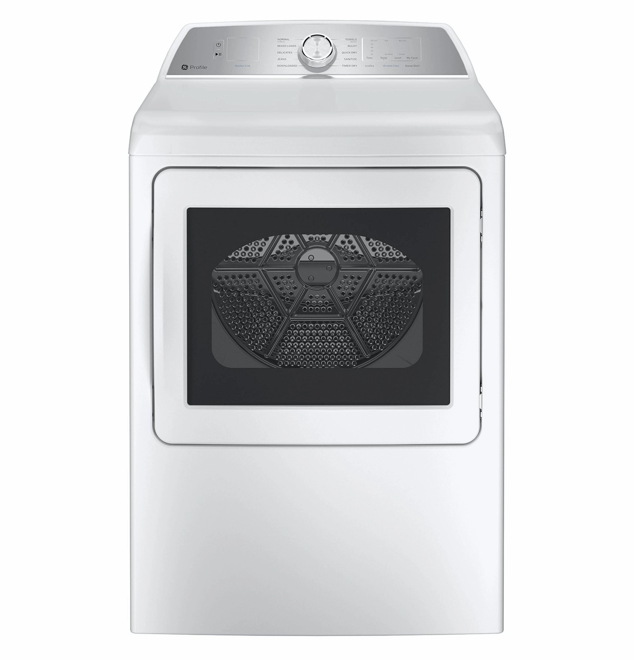GE Profile(TM) ENERGY STAR(R) 7.4 cu. ft. Capacity aluminized alloy drum Gas Dryer with Sanitize Cycle and Sensor Dry - (PTD60GBSRWS)