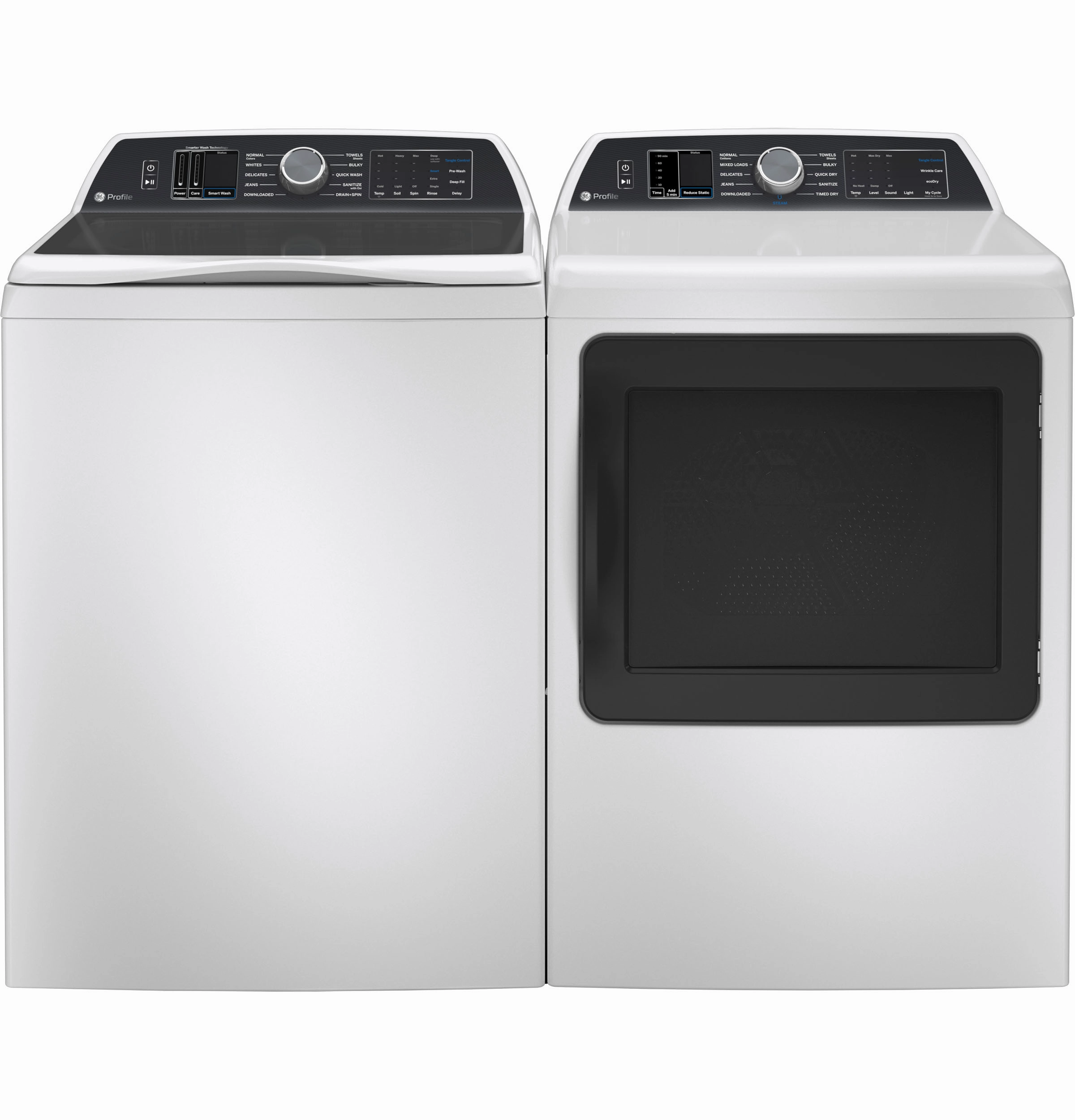 GE Profile(TM) ENERGY STAR(R) 7.4 cu. ft. Capacity Smart aluminized alloy drum Electric Dryer with Sanitize Cycle and Sensor Dry - (PTD70EBSTWS)