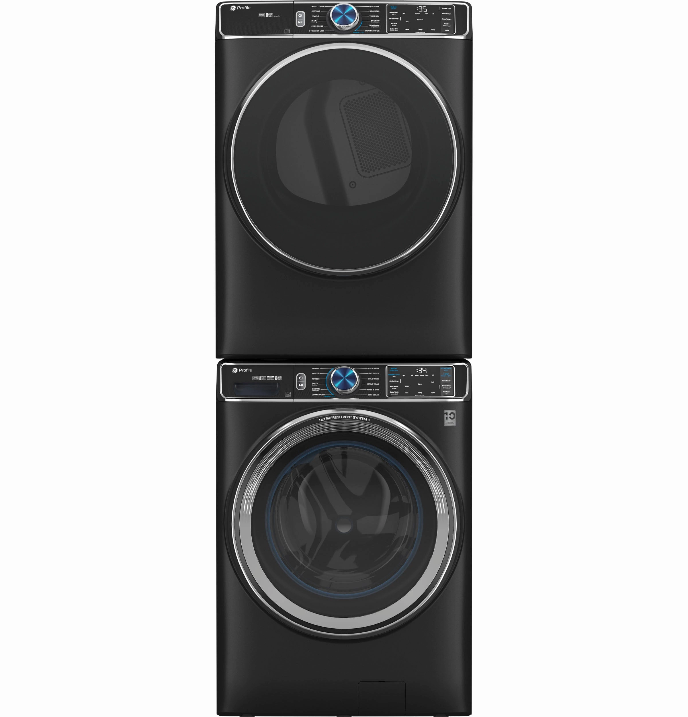 GE Profile(TM) ENERGY STAR(R) 7.8 cu. ft. Capacity Smart Front Load Electric Dryer with Steam and Sanitize Cycle - (PFD95ESPTDS)