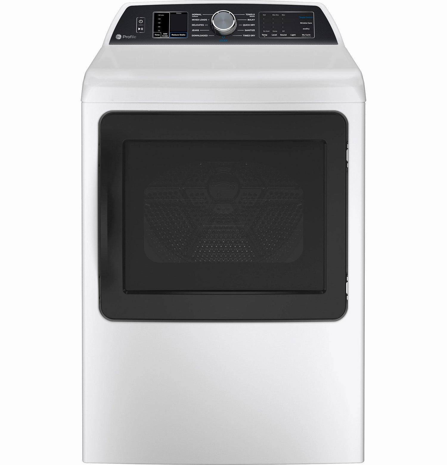 GE Profile White Electric Dryer with Sanitize Cycle(7.4 Cu. Ft) - PTD70EBMTWS