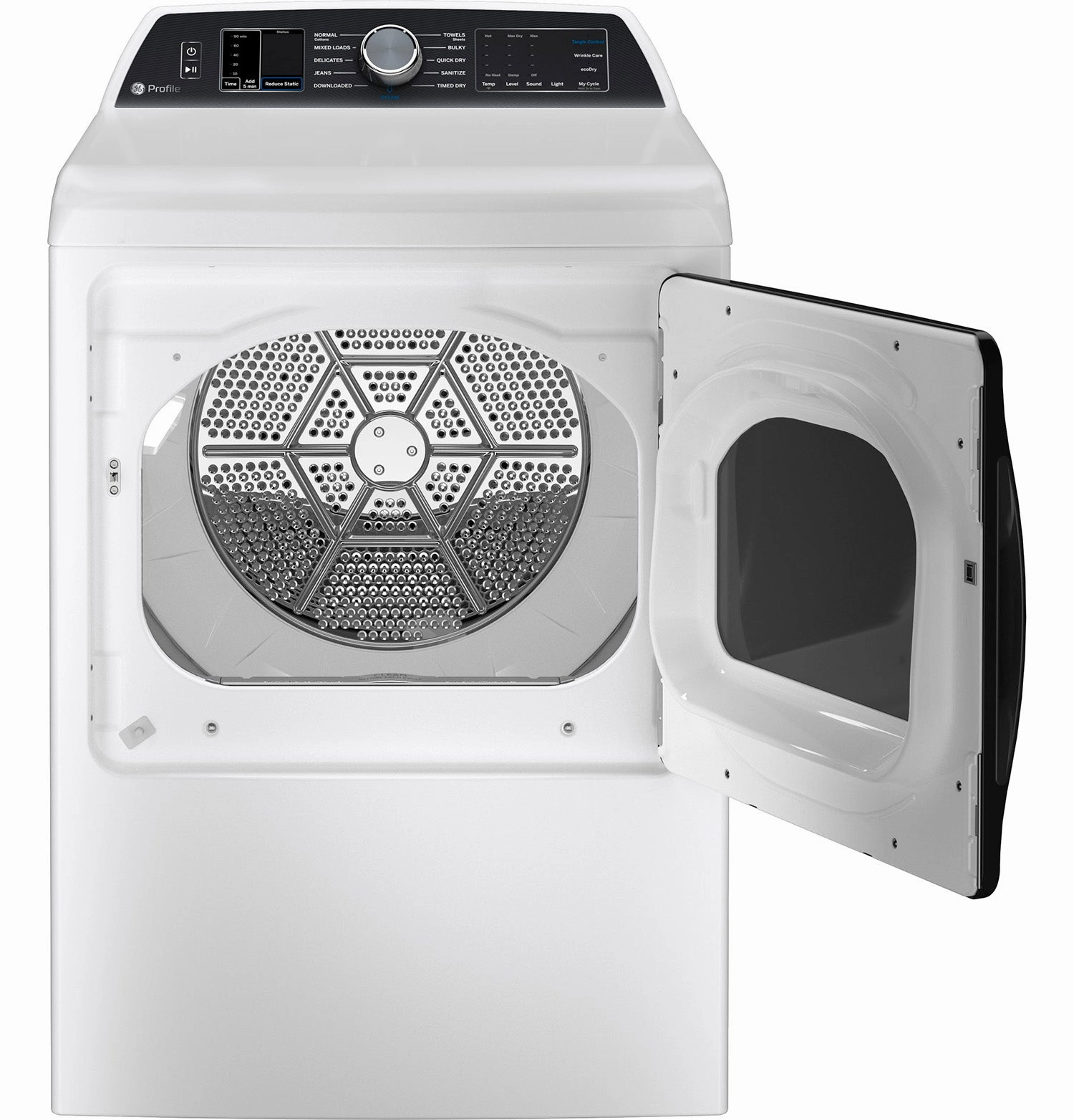 GE Profile White Electric Dryer with Sanitize Cycle(7.4 Cu. Ft) - PTD70EBMTWS
