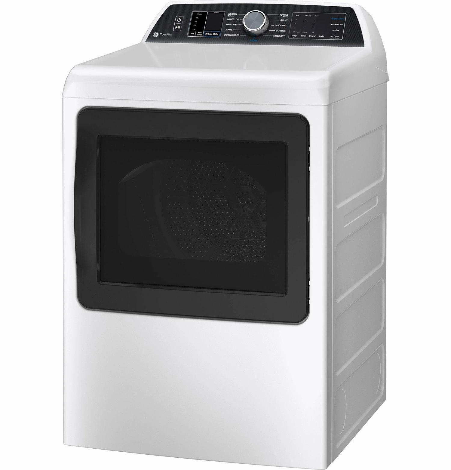 GE Profile White Electric Dryer with Sanitize Cycle(7.4 Cu. Ft) - PTD70EBMTWS