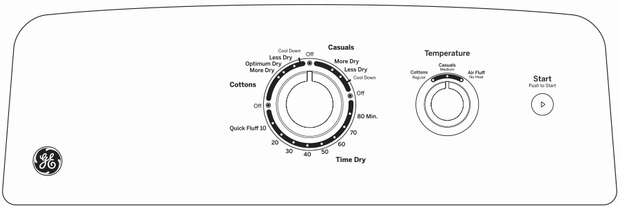 GE(R) 7.2 cu. ft. Capacity aluminized alloy drum Electric Dryer - (GTD33EASKWW)