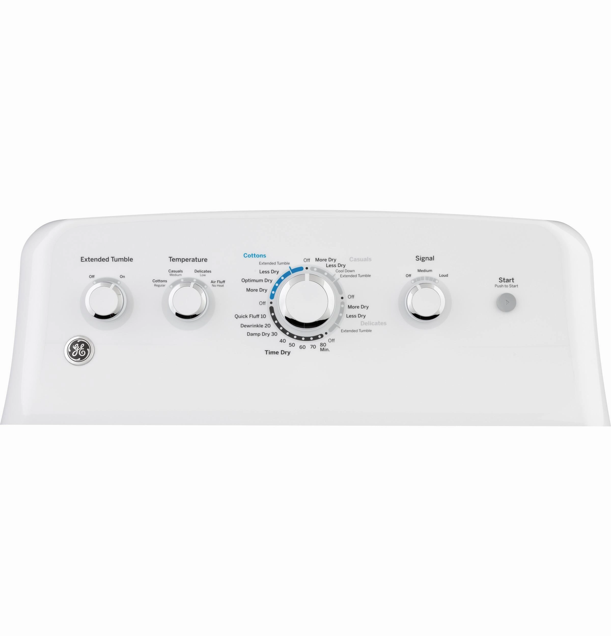 GE(R) 7.2 cu. ft. Capacity aluminized alloy drum Electric Dryer - (GTD42EASJWW)