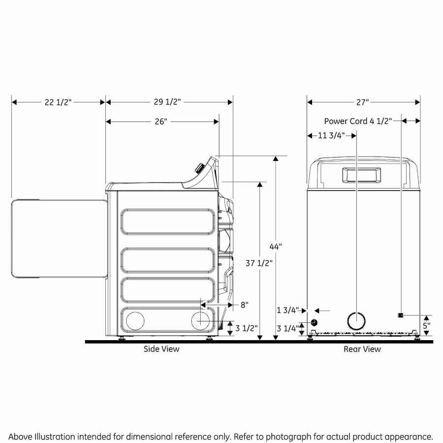 GE(R) 7.2 cu. ft. Capacity aluminized alloy drum Gas Dryer - (GTD33GASKWW)