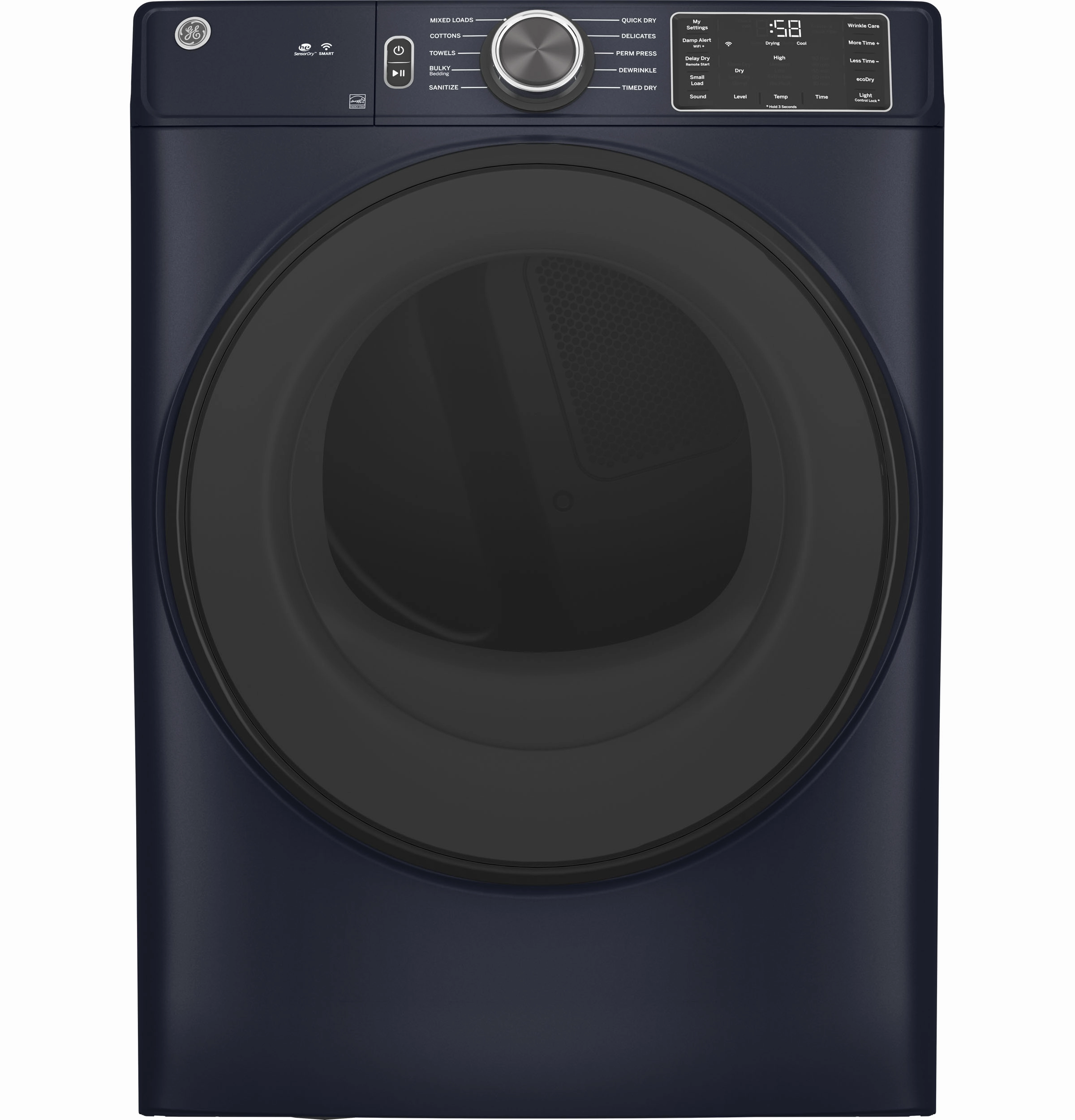 GE(R) ENERGY STAR(R) 7.8 cu. ft. Capacity Smart Front Load Electric Dryer with Sanitize Cycle - (GFD55ESPRRS)