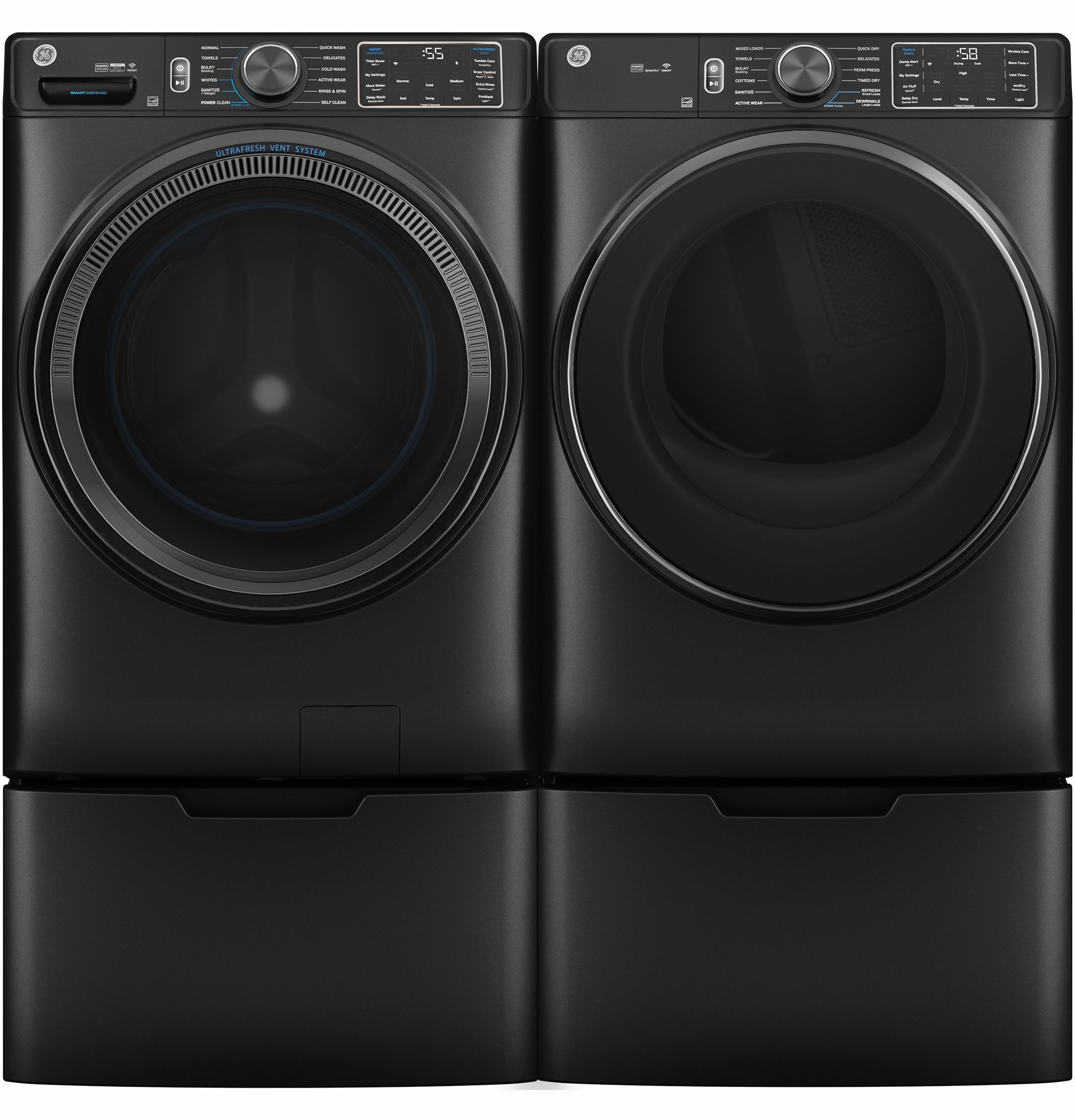 GE(R) ENERGY STAR(R) 7.8 cu. ft. Capacity Smart Front Load Electric Dryer with Steam and Sanitize Cycle - (GFD65ESPVDS)