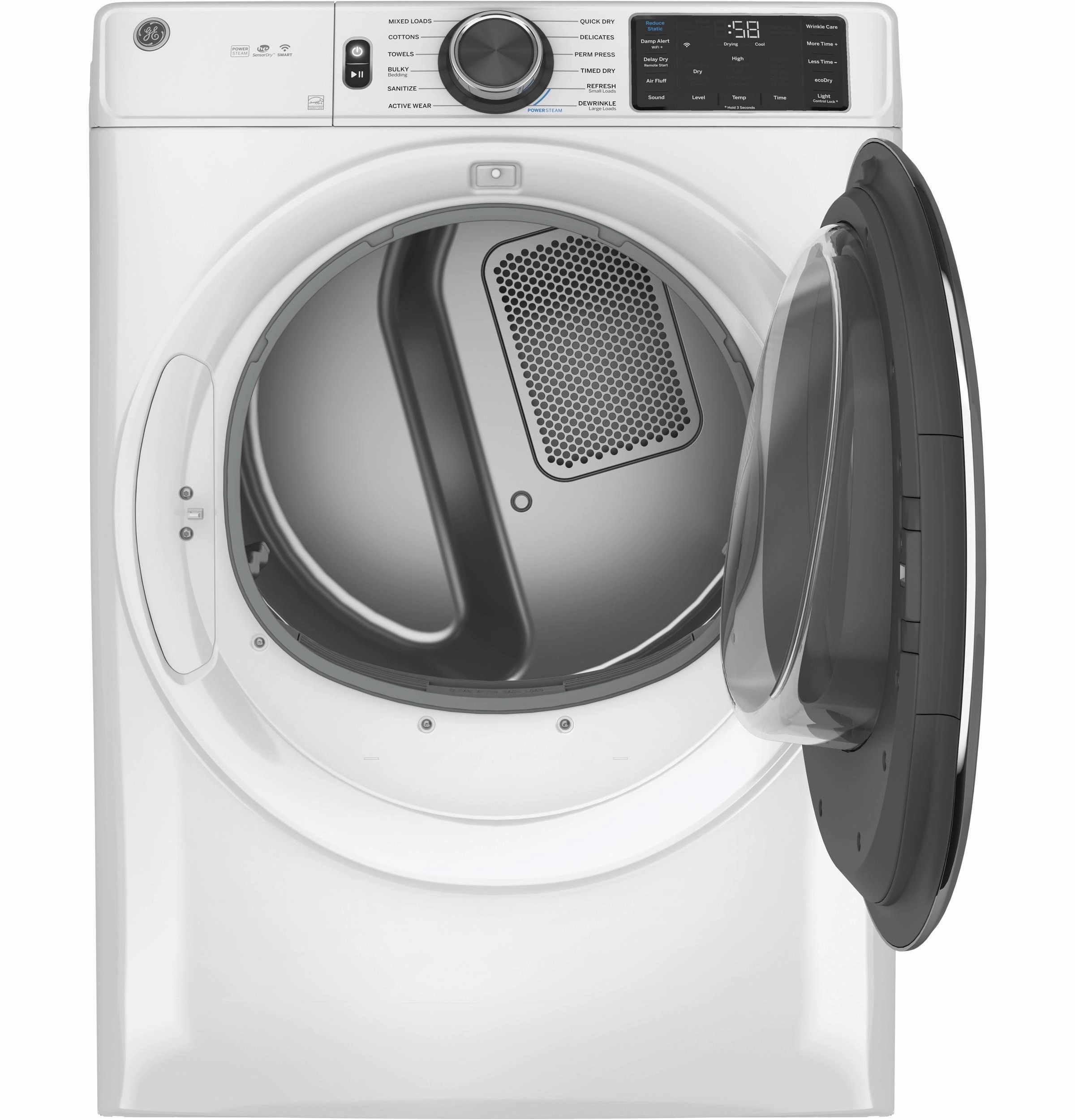 GE(R) ENERGY STAR(R) 7.8 cu. ft. Capacity Smart Front Load Gas Dryer with Steam and Sanitize Cycle - (GFD65GSSNWW)
