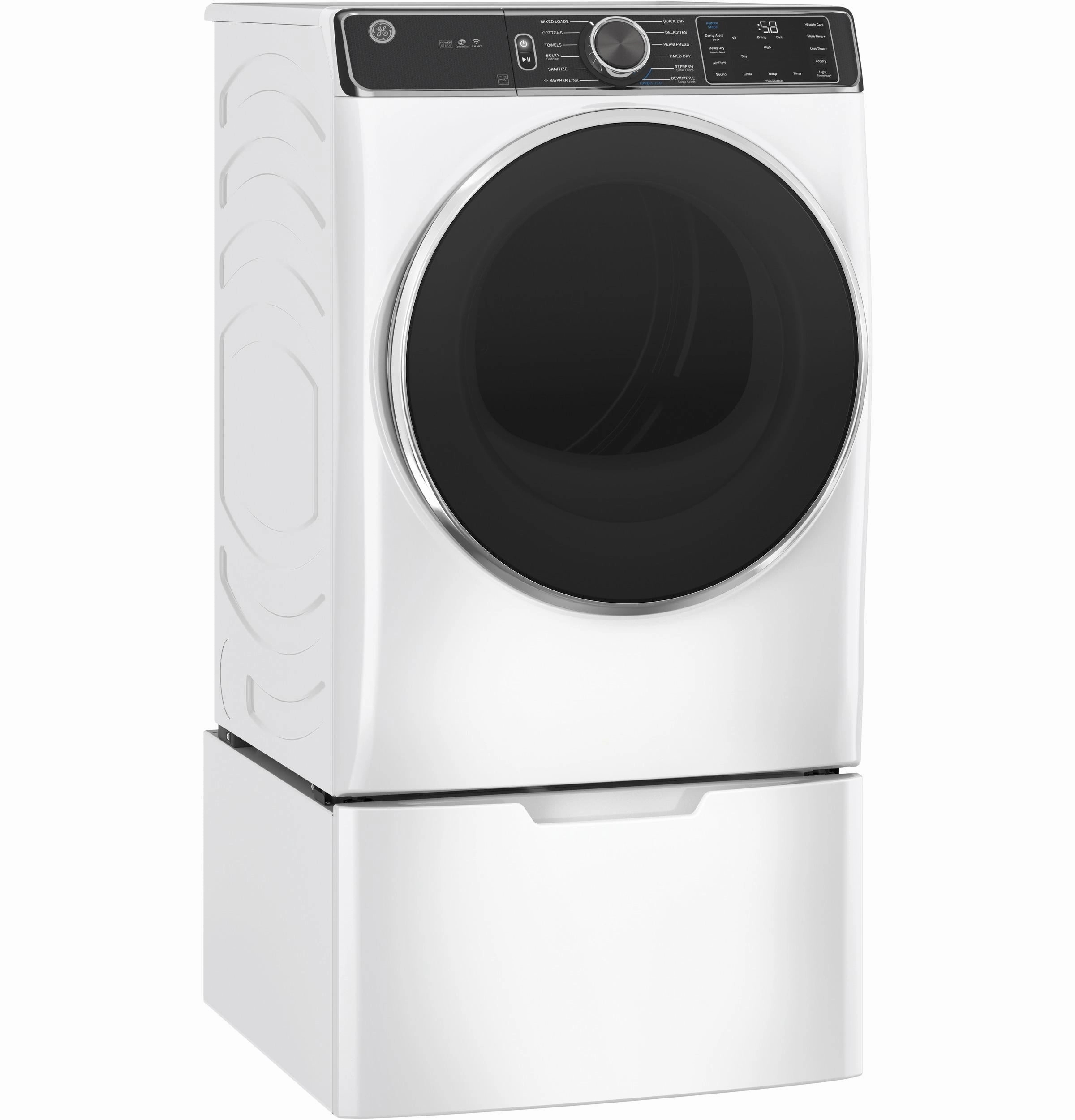 GE(R) ENERGY STAR(R) 7.8 cu. ft. Capacity Smart Front Load Gas Dryer with Steam and Sanitize Cycle - (GFD85GSSNWW)