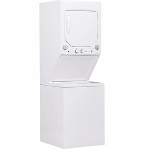 GE Unitized Spacemaker(R) 2.3 cu. ft. Capacity Washer with Stainless Steel Basket and 4.4 cu. ft. Capacity Electric Dryer - (GUD24ESSMWW)