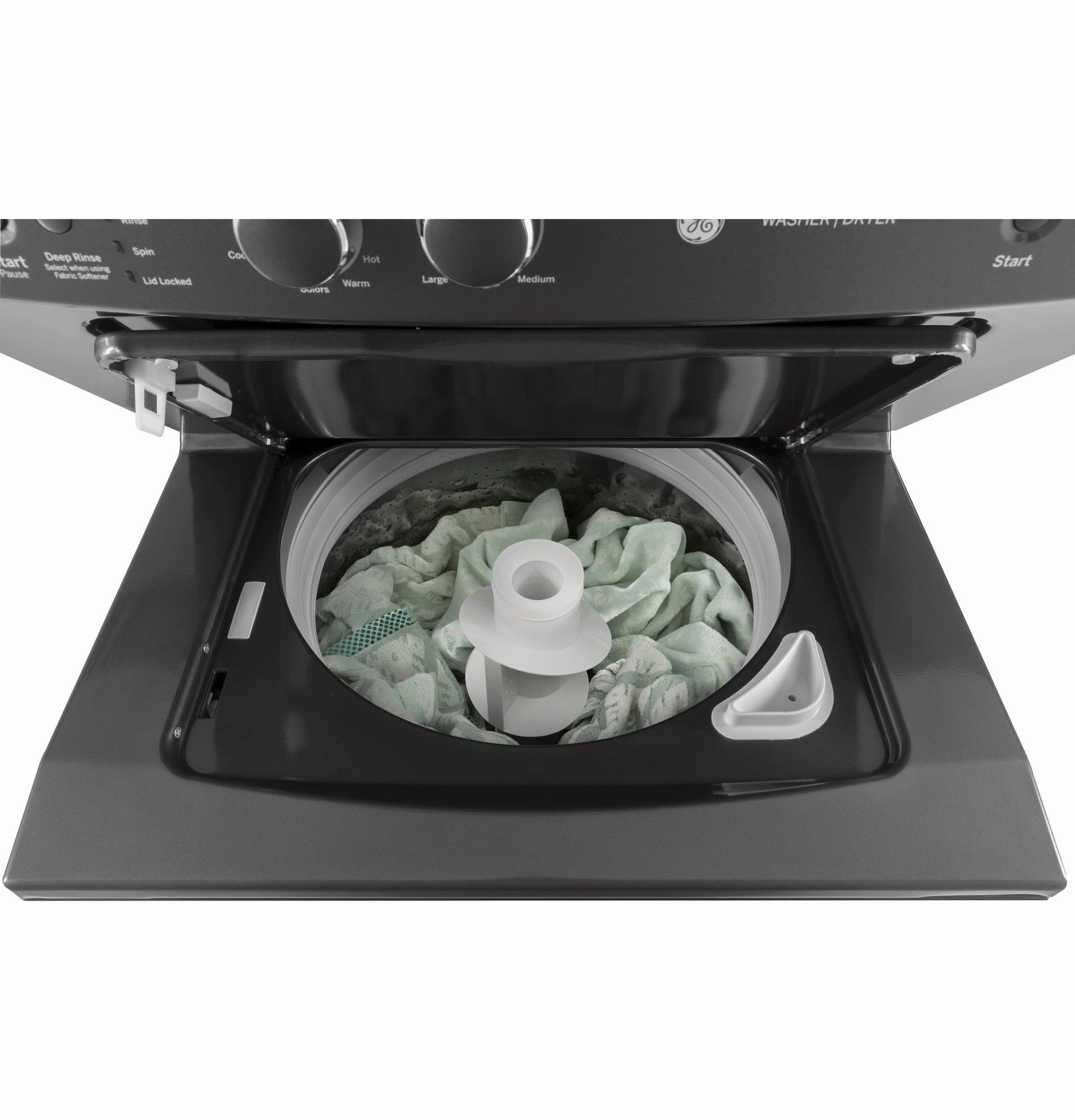 GE Unitized Spacemaker(R) 3.8 cu. ft. Capacity Washer with Stainless Steel Basket and 5.9 cu. ft. Capacity Electric Dryer - (GUD27ESPMDG)