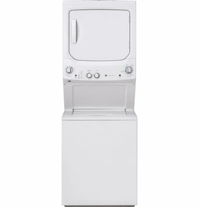 GE Unitized Spacemaker(R) 3.8 cu. ft. Capacity Washer with Stainless Steel Basket and 5.9 cu. ft. Capacity Electric Dryer - (GUD27ESSMWW)