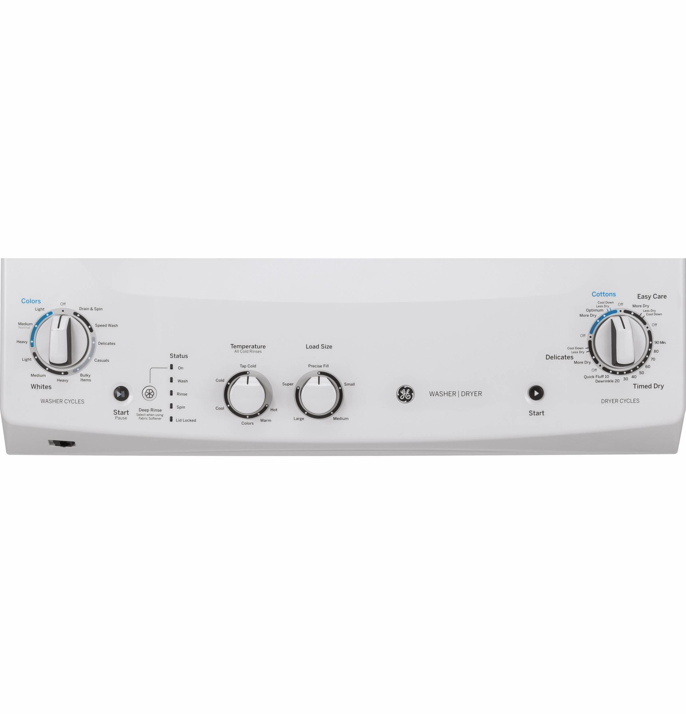 GE Unitized Spacemaker(R) 3.8 cu. ft. Capacity Washer with Stainless Steel Basket and 5.9 cu. ft. Capacity Gas Dryer - (GUD27GSSMWW)