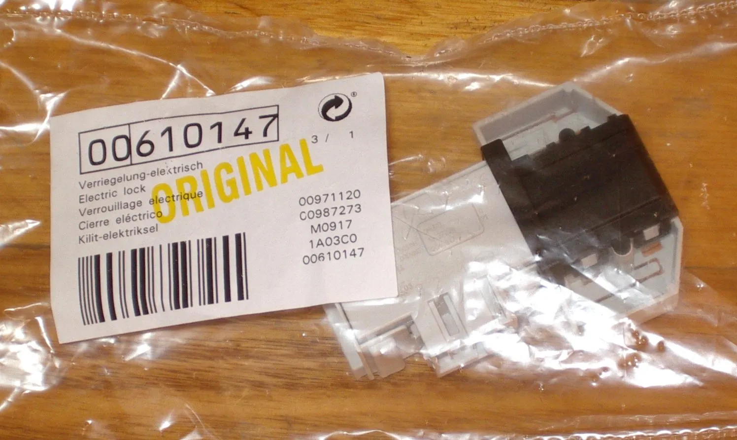 Genuine Bosch Maxx Front Loader Door Interlock Switch - Part # 610147