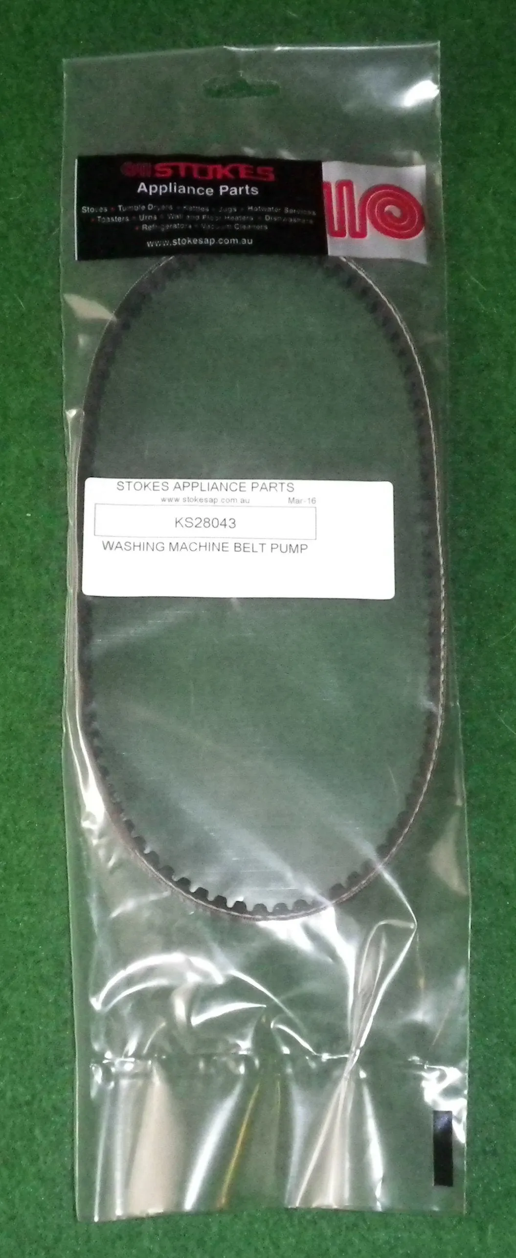 Genuine Kleenmaid KAW351 Pump Drive Belt - Part # KS28043, 28043
