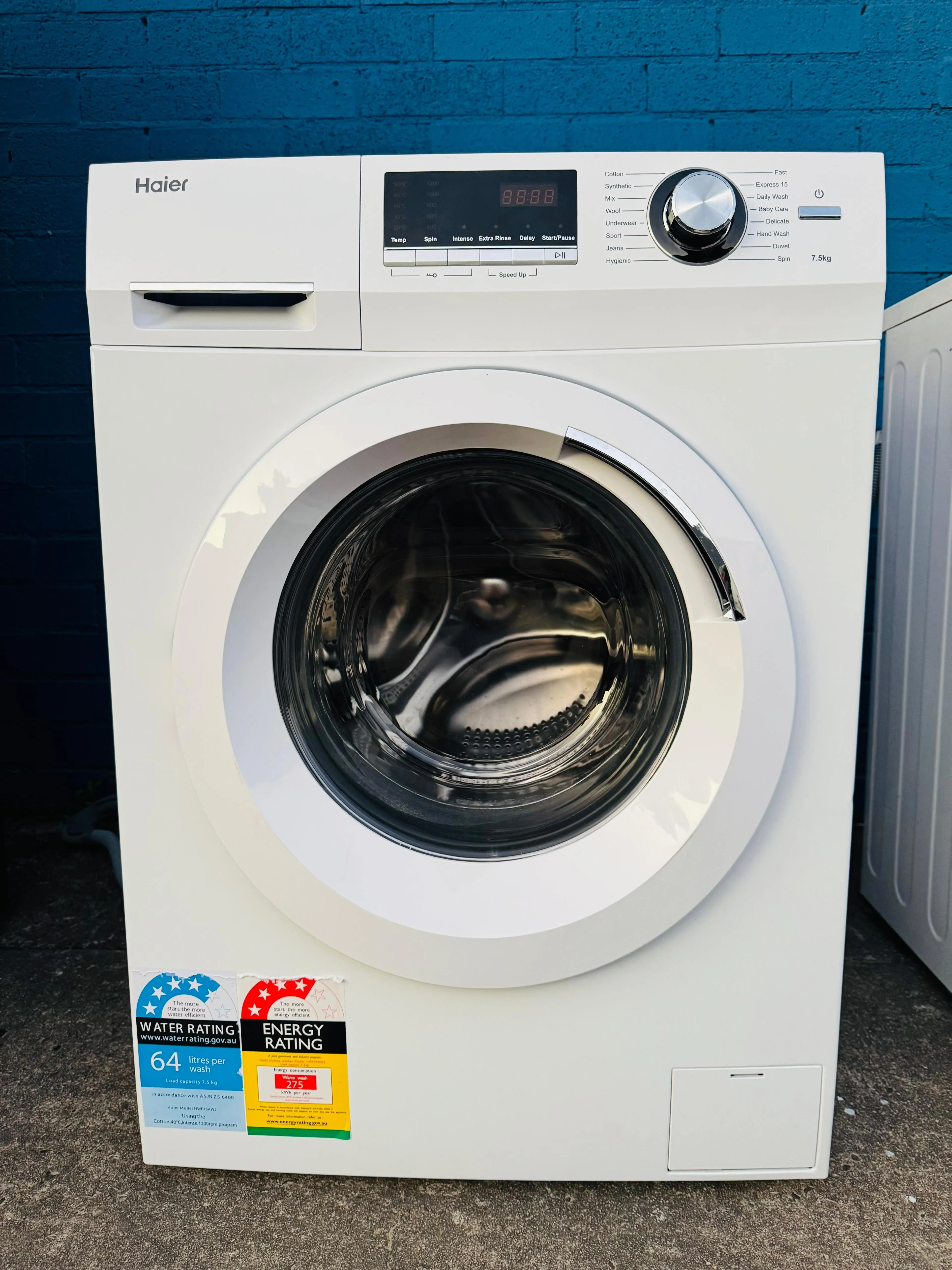 **HAIER 7.5KGS FRONT LOADER WASHING MACHINE**