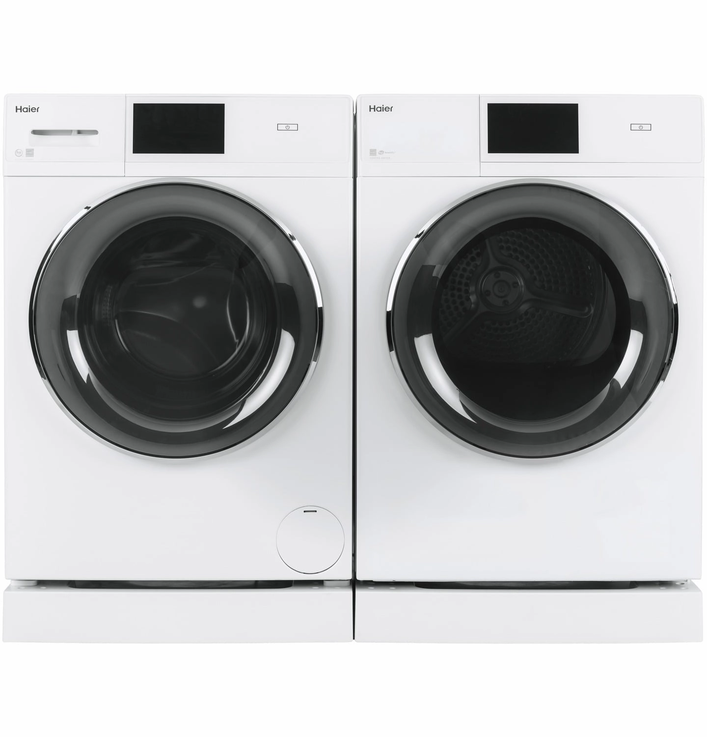 Haier QFD15ESSNWW 4.3 Cu.Ft. Capacity Smart 24" Frontload Electric Dryer With Stainless Steel Basket