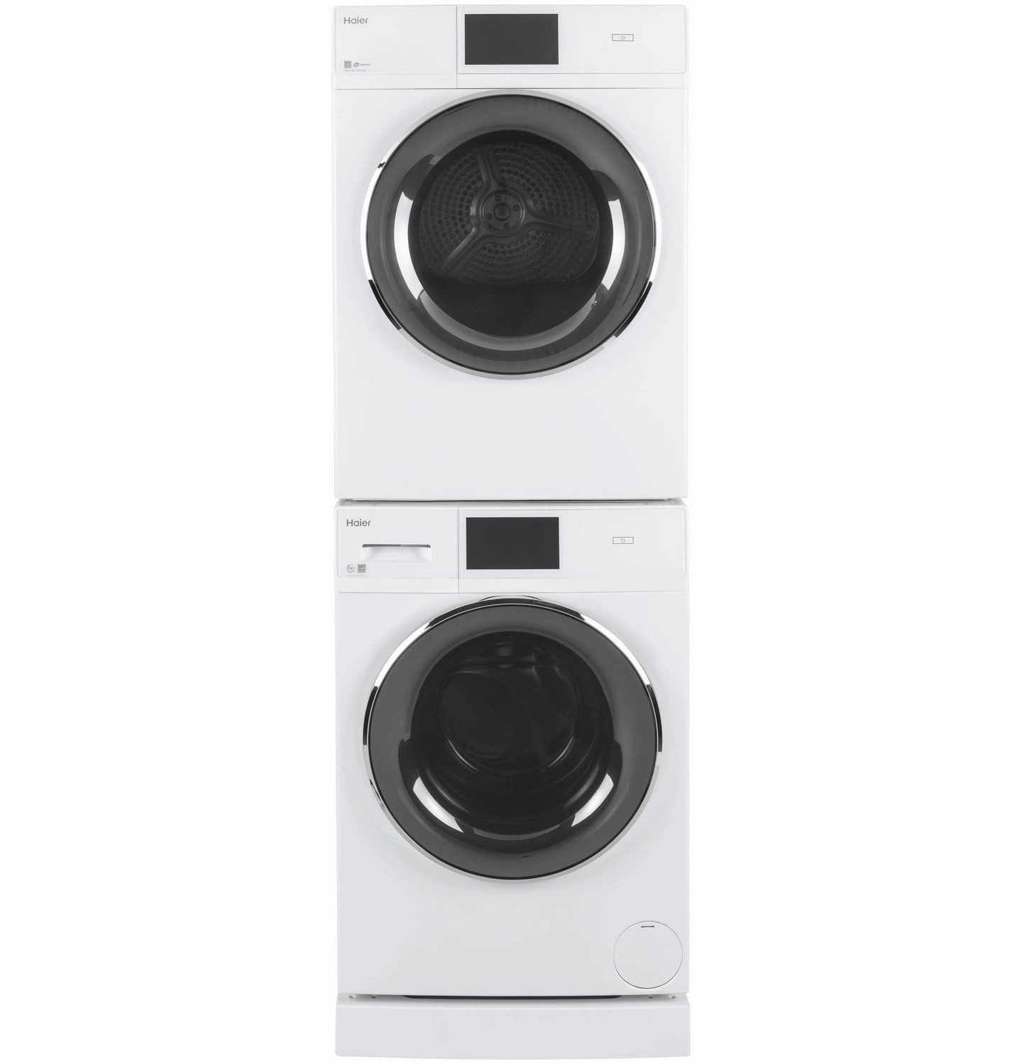 Haier QFD15ESSNWW 4.3 Cu.Ft. Capacity Smart 24" Frontload Electric Dryer With Stainless Steel Basket