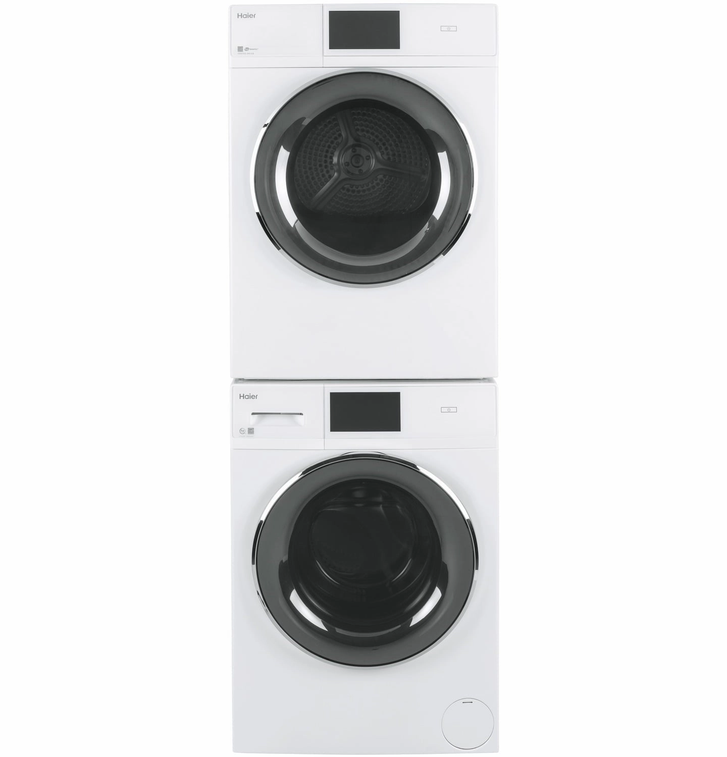 Haier QFD15ESSNWW 4.3 Cu.Ft. Capacity Smart 24" Frontload Electric Dryer With Stainless Steel Basket