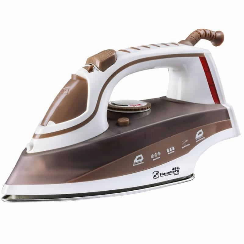 Hausberg Steam Iron HB-7831MR - 2200W with Stainless Steel &amp; Ceramic Soleplate, Adjustable Steam &amp; Temperature Control