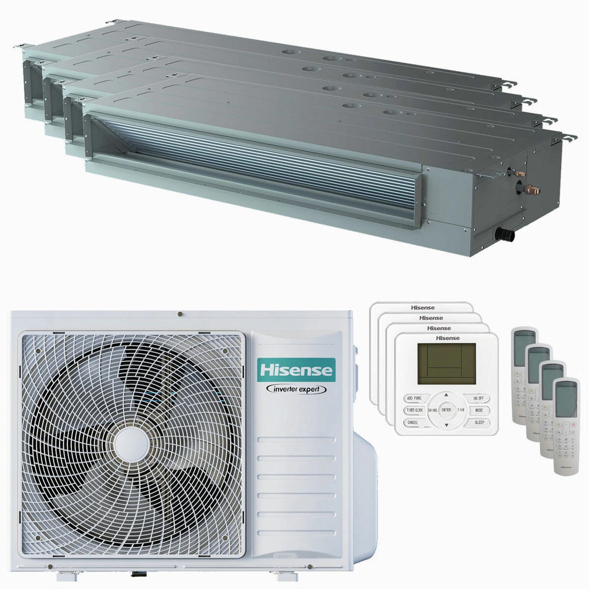 Hisense air conditioner Ductable ADT quad split 9000 9000 9000 12000 BTU inverter A   outdoor unit 8 kW 2023