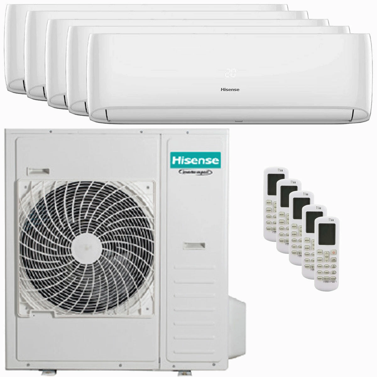 Hisense Hi-Comfort 2025 penta split air conditioner 9000 9000 9000 9000 9000 BTU inverter wifi external unit 12.5 kW