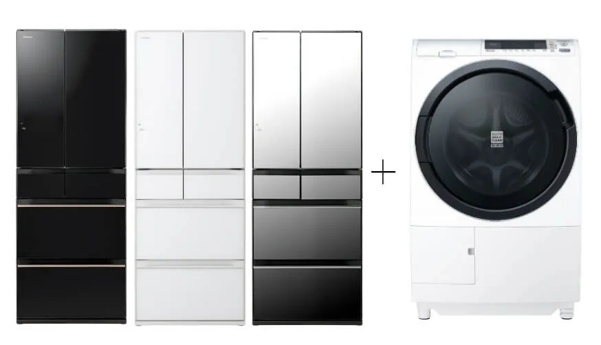 Hitachi R-HW620RS-XK/XW/X 416l Multi-door Fridge Hitachi BD-SG100CJ 10kg Front Load Washer Dryer