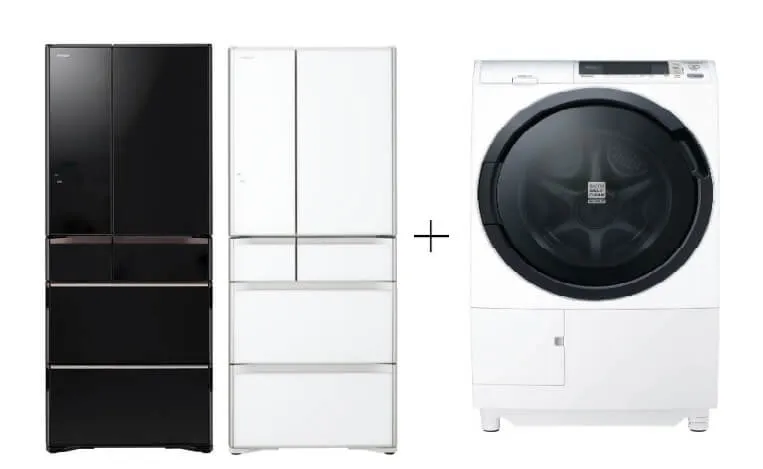 Hitachi R-WXC670KS-XK/XW Multi Door Refrigerator (500l) Hitachi BD-SG100CJ 10kg Front Load Washer Dryer