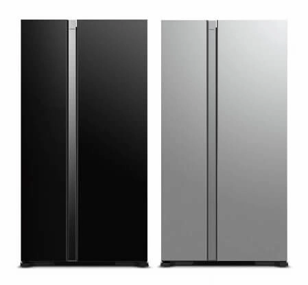 Hitachi R-S700PMS0-GBK/GS 595l Side-by-side Fridge (2 Ticks)   Hitachi BD-120XGV Front Load Washer AI Wash, Auto Dosing System, Inverter 12 kg, 1,600 RPM