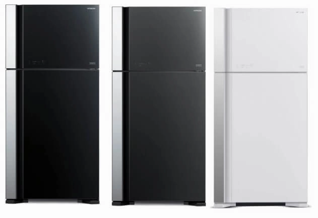 Hitachi R-VG560P7MS - GBK/GPW/GGR 450L Top Freezer Fridge   Hitachi SF-100XAV 10kg Top Load with Glass Top Washing Machine