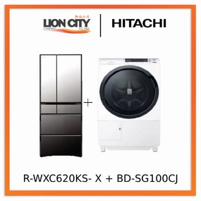 Hitachi R-WXC620KS-X Multi Door Refrigerator (500l) Hitachi BD-SG100CJ 10kg Front Load Washer Dryer