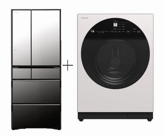 Hitachi R-WXC670KS-X Multi Door Refrigerator (500l) Hitachi BD-D100GV Front Load Washer Dryer Wind Iron, AI Wash Inverter 10/7KG
