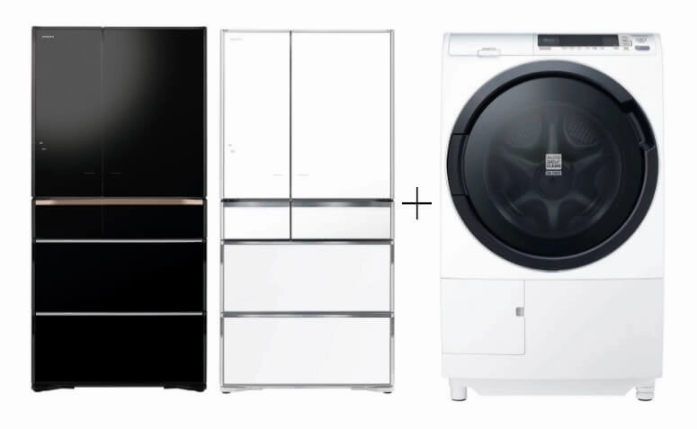 Hitachi R-WXC740KS-XK/XW 572L Smart Multi-door Fridge Hitachi BD-SG100CJ 10kg Front Load Washer Dryer