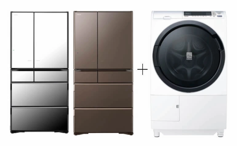 Hitachi R-ZXC740KS-X/XTN 572L Smart Multi-door Fridge Hitachi BD-SG100CJ 10kg Front Load Washer Dryer
