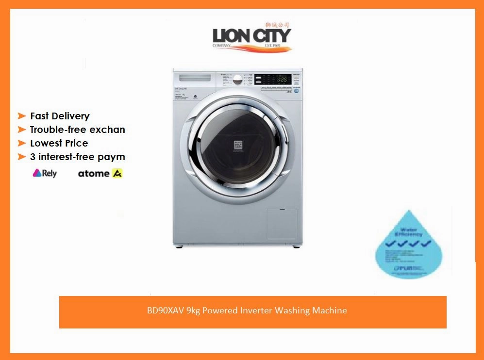 Hitachi RVG695P9MSX - GBK / GGR BIG-2 Glass Door Inverter Refrigerator   BD90XAV 9kg Powered Inverter Washing Machine