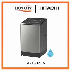 Hitachi SF-160ZCV 16KG Top Loading Washing Machine - Stainless Look Silver