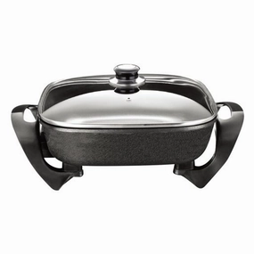 Home Basics Non Stick Electric Fry Pan Square
